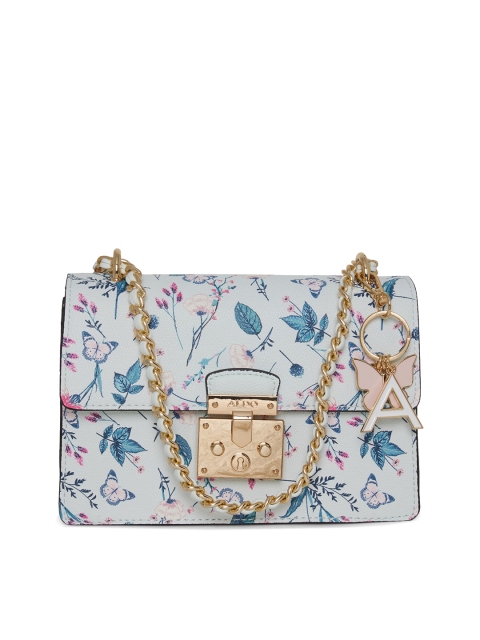 

ALDO Blue Floral Printed Structured Sling Bag