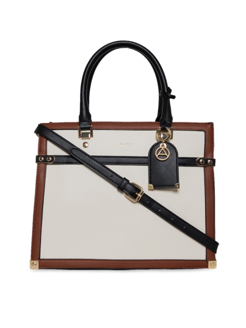 

ALDO Beige Colourblocked Structured Handheld Bag