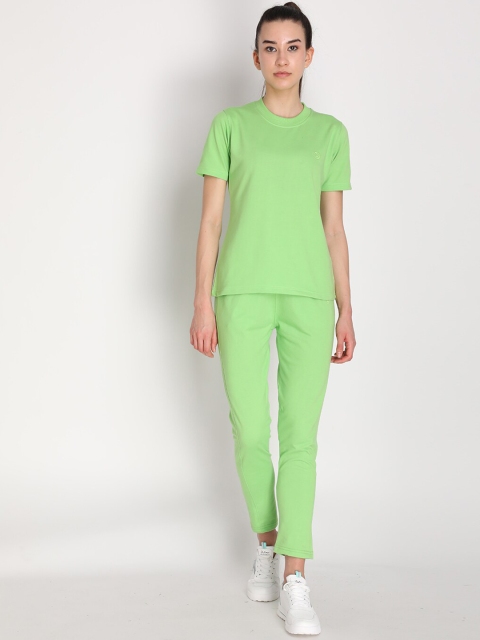 

Chkokko Women Lime Green Solid T-shirt with Joggers
