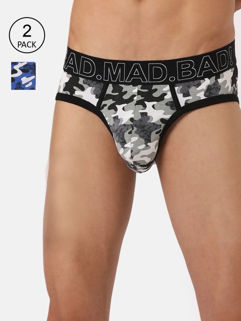 

RAD.MAD.BAD Men Pack Of 3 Printed Anti-Microbial Basic Briefs, Green
