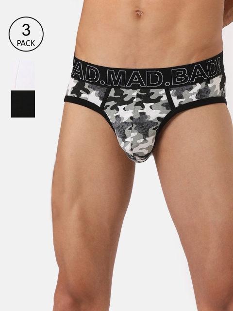 

RAD.MAD.BAD Men Pack Of 3 Assorted Anti-Microbial Basic Briefs