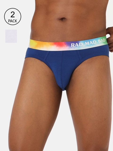 

RAD.MAD.BAD Men Pack Of 2 Basic Briefs, White