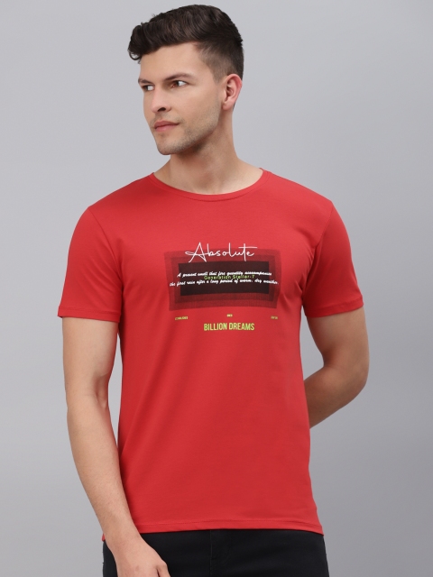 

Pierre Carlo Men Red Typography Printed T-shirt