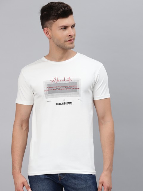 

Pierre Carlo Men White Typography Printed T-shirt