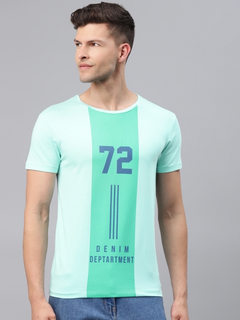 

Pierre Carlo Men Mint Green Typography Printed T-shirt