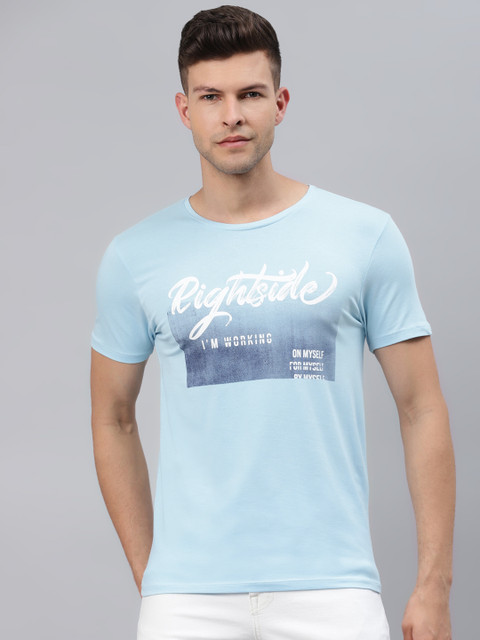 

Pierre Carlo Men Blue Typography Printed T-shirt