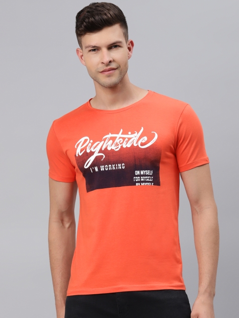 

Pierre Carlo Men Orange Typography Printed T-shirt