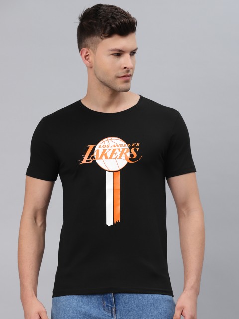 

Pierre Carlo Men Black Los Angeles Lakers Printed T-shirt