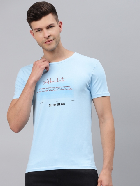 

Pierre Carlo Men Blue Typography Printed T-shirt