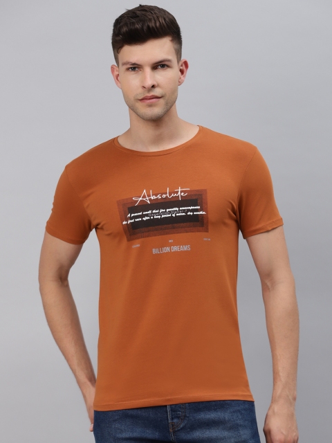 

Pierre Carlo Men Brown Typography Printed T-shirt