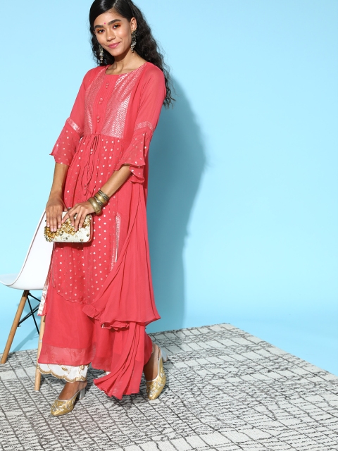 

ZOLA Pretty Pink Georgette Bling It On Kurta