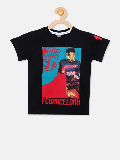 

Barcelona Boys Black Printed Round Neck T-shirt