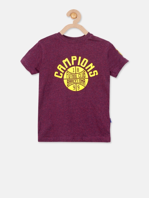 

Barcelona Boys Maroon Printed Round Neck T-shirt