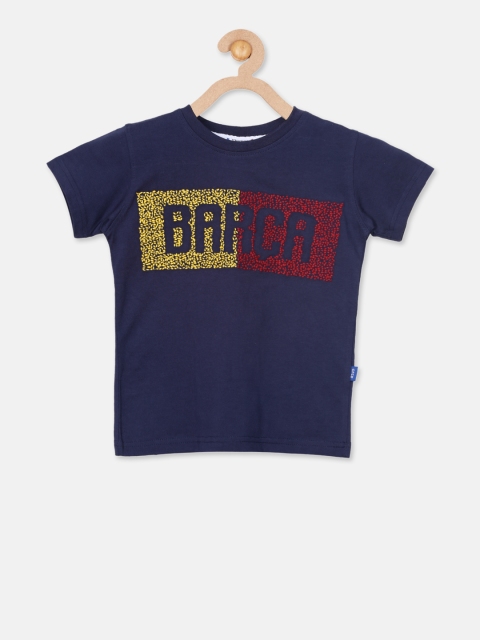 

Barcelona Boys Navy Blue FCBAKT25 Printed Round Neck T-shirt