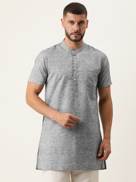 

IVOC Men Grey Slim Fit Straight Kurta