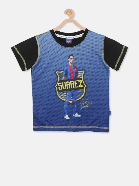 

Barcelona Boys Blue Printed T-shirt