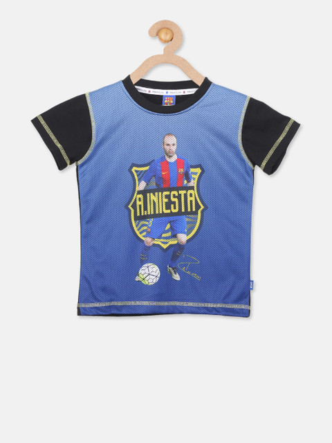 

Barcelona Boys Blue Printed T-shirt