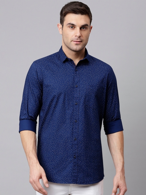 

Richlook Men Navy Blue Slim Fit Printed Casual Shirt