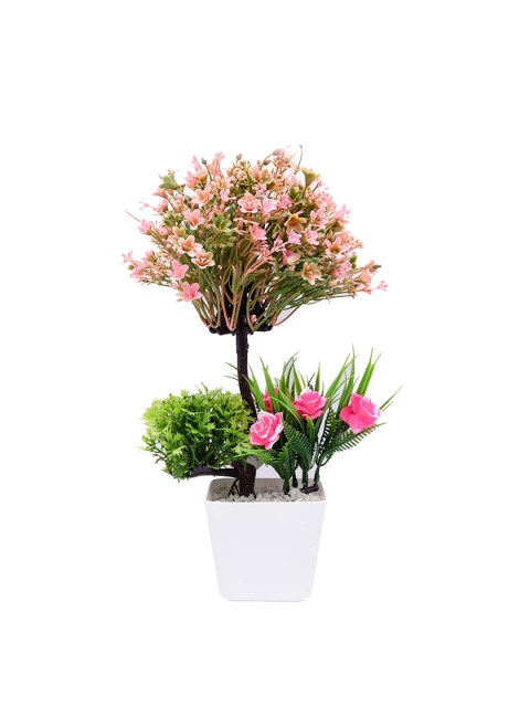 

MARKET99 Pink & Green Bonsai Artificial Flowers & Plants With Pot