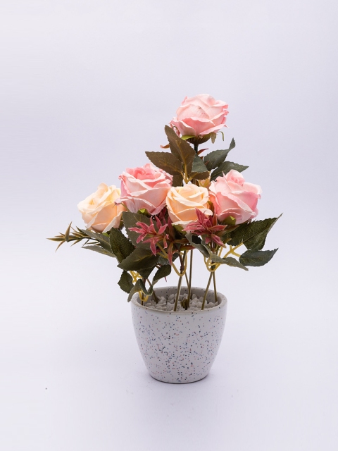 

MARKET99 Pink Dry Rose Artificial Flower With Pot