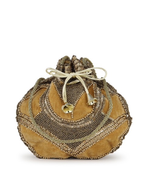 

gaura pakhi Khaki Embroidered Potli Clutch