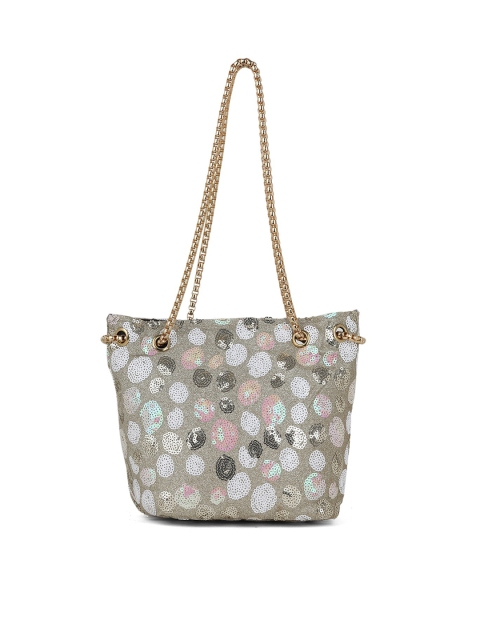 

gaura pakhi Silver-Toned Embellished Structured Shoulder Bag