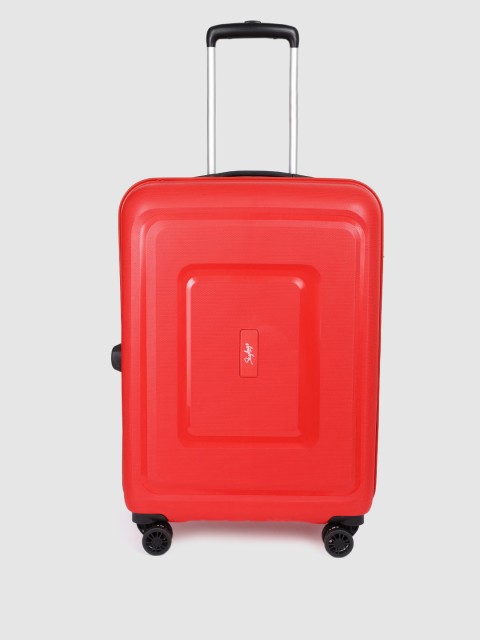 

Skybags Red Solid Soft 4 Wheels 360-Degree Rotation Hard Medium Trolley Bag