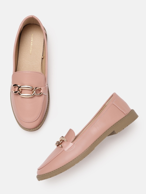 

Allen Solly Women Peach-Coloured Solid Horsebit Loafers