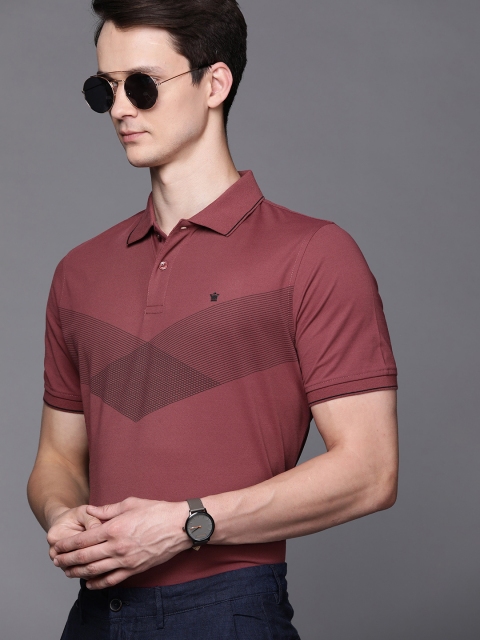 

Louis Philippe Golf Leisure Men Maroon Printed Polo Collar T-shirt