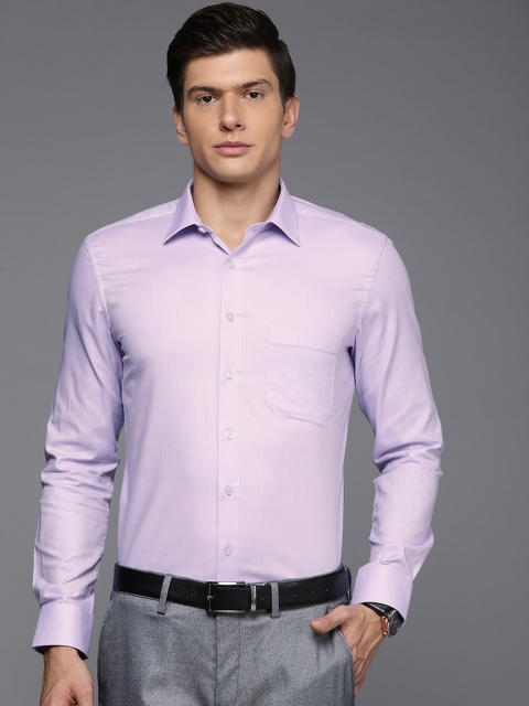 

Louis Philippe Men Lavender Solid Slim Fit Pure Cotton Formal Shirt