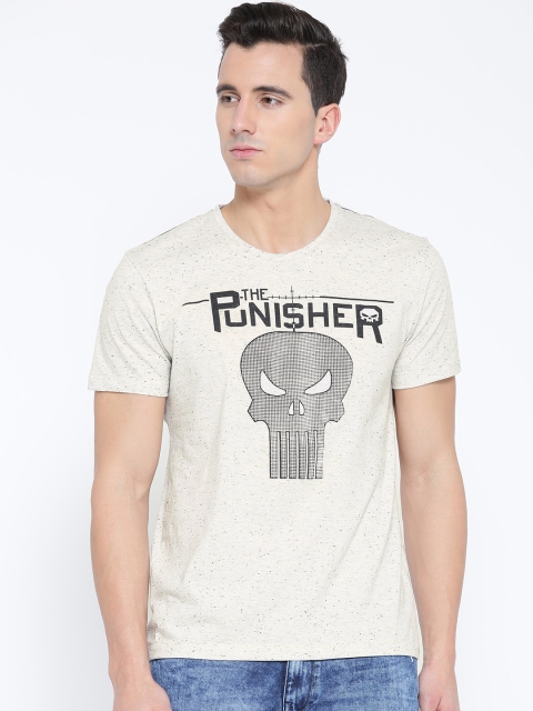 

Marvel Comics Punisher Featured White Tshirt for Men, Off white
