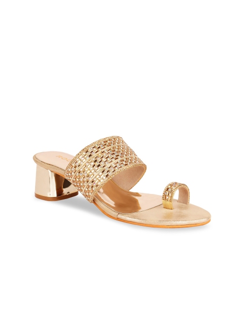 

Rocia Women Gold-Toned Ethnic Comfort Sandals