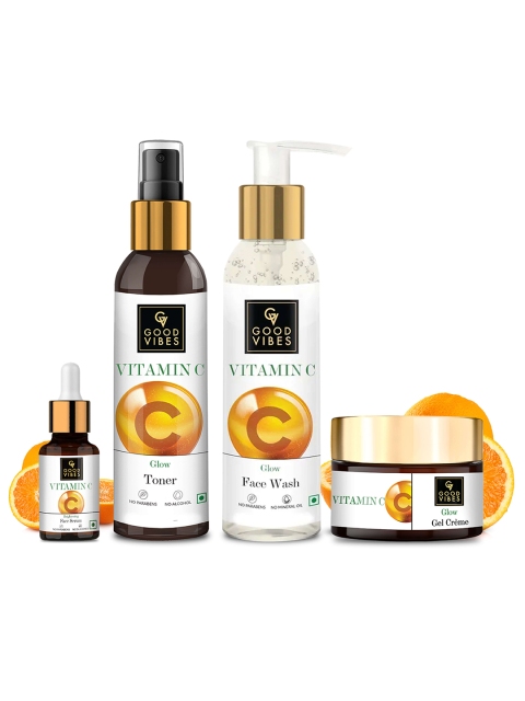 

Good Vibes Set of 4 Vitamin C Skin Care Combo 300 ml, White
