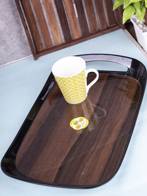 

MARKET99 Brown Solid Serving Tray With Handle