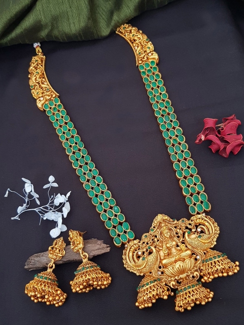 

GRIIHAM Gold-Plated & Green Cubic Zirconia Jewellery Set