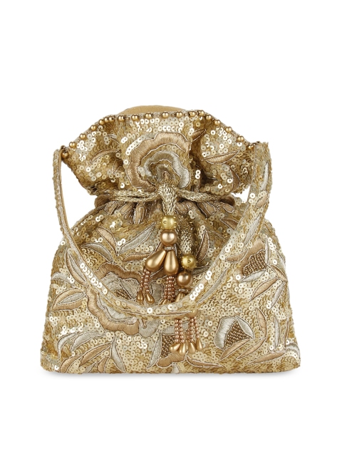 

Rocia Gold-Toned Bucket Hand Embroidered Batwas