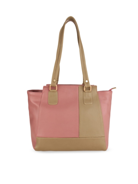 

Rocia Pink Colourblocked PU Structured Shoulder Bag with Cut Work
