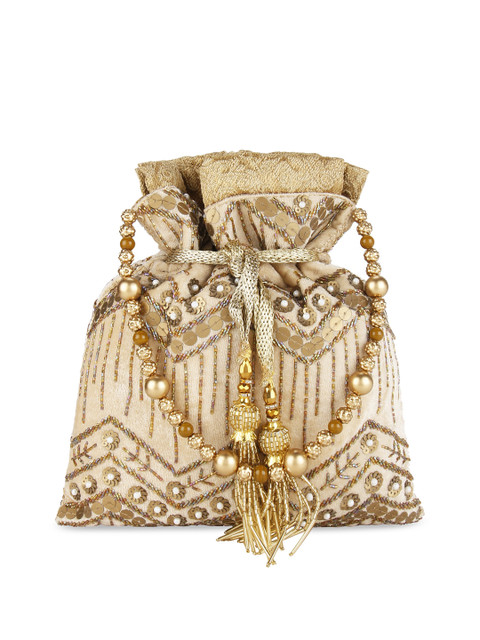 

Rocia Gold-Toned Bucket Shoulder Bag with Tasselled