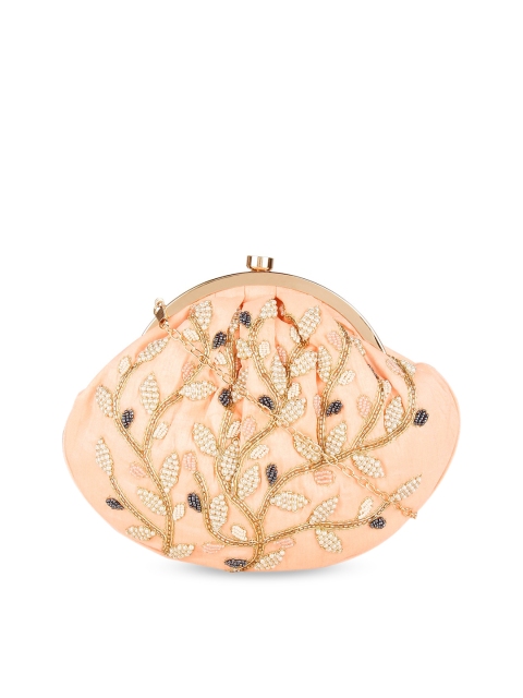 

Rocia Peach-Coloured Structured Sling Bag