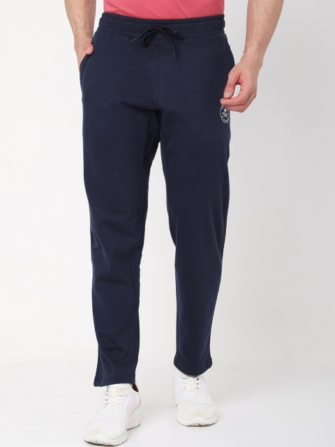 

MERCHANT MARINE Men Navy Blue Knitted Yoga Track Pant