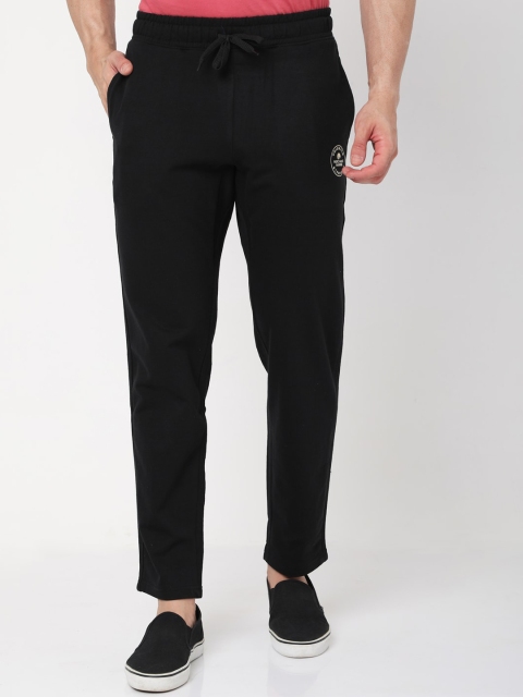 

MERCHANT MARINE Men Black Solid Track Pants