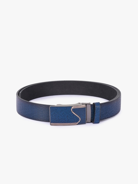 

BuckleUp Men Blue Textured Leather Belt