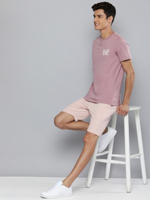 

M&H Easy Men Mauve T-shirt with Printed Detail