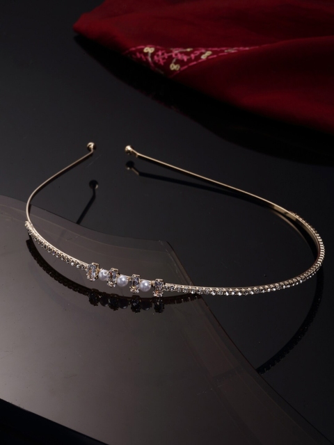 

Stoln Girls Gold-Toned & White Embellished Hairband