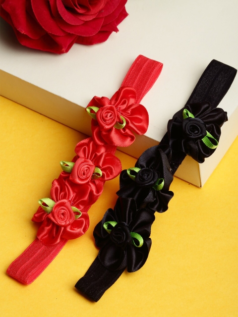 

Stoln Girls Black & Red Set of 2 Embellished Hairband