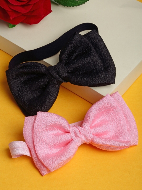 

Stoln Girls Pink & Black Set of 2 Embellished Hairband