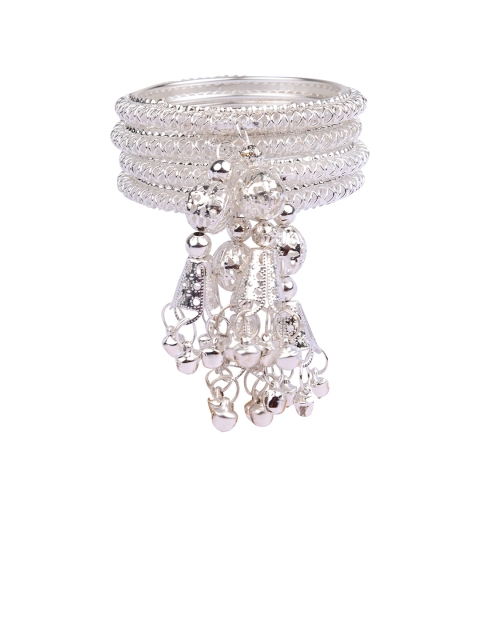 

Arendelle Girls Set Of 4 Silver-Plated Bangles