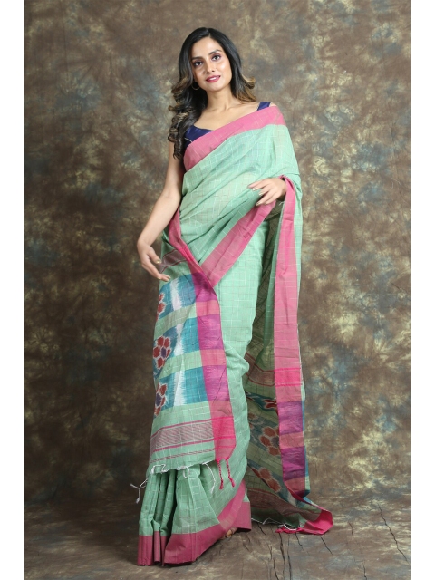 

Arhi Green & Pink Woven Design Saree