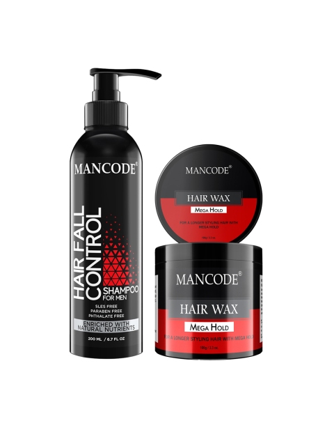 

MANCODE Men Set of 2 Hair Wax Wet Look 100 gm & Anti-dandruff shampoo, 200 ml, Black
