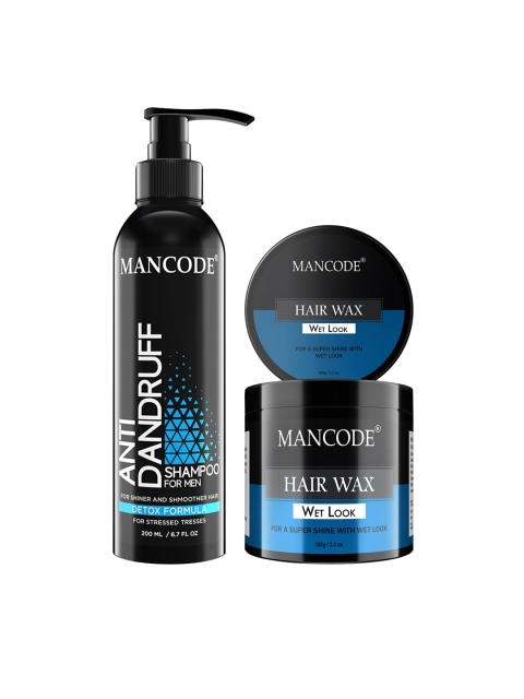 

MANCODE Men Hair Wax Strong Hold - 100 gm & Charcoal Shampoo - 200 ml, Black